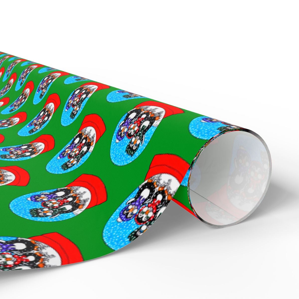 Colorful Stocking Gift Wrap, Gothic Skull Christmas Wrapping Paper, Spooky Xmas Present Wrap, Dark Holiday Gift Wrap, Punk Gi