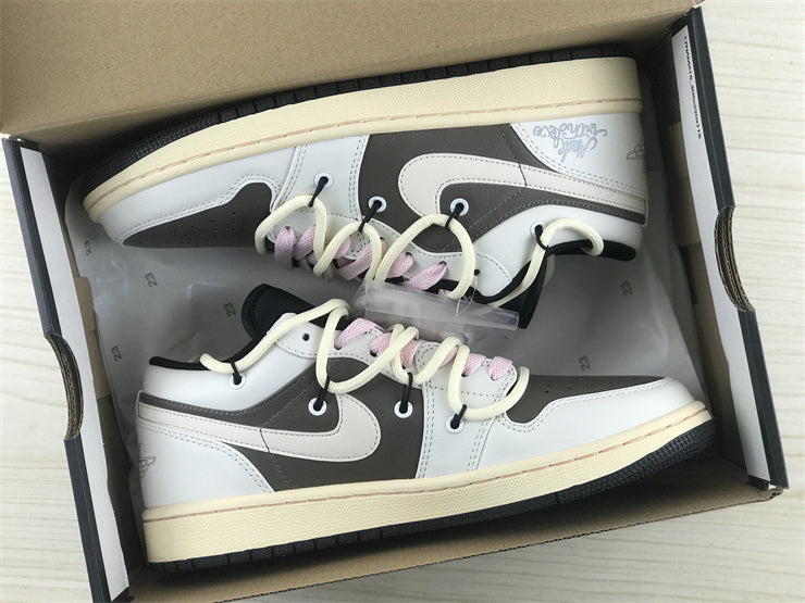 Low Top Sneakers, Gray White Colorway, Lace Up Design, Casual Gift for Sneaker Fans