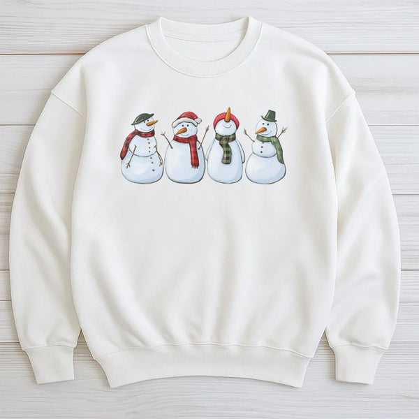 Whimsical Snowman Holiday Sweater, Adorable Snowman Sweatshirt, Winter Snowman Crewneck, Christmas Snowman Sweatshirt, Festiv