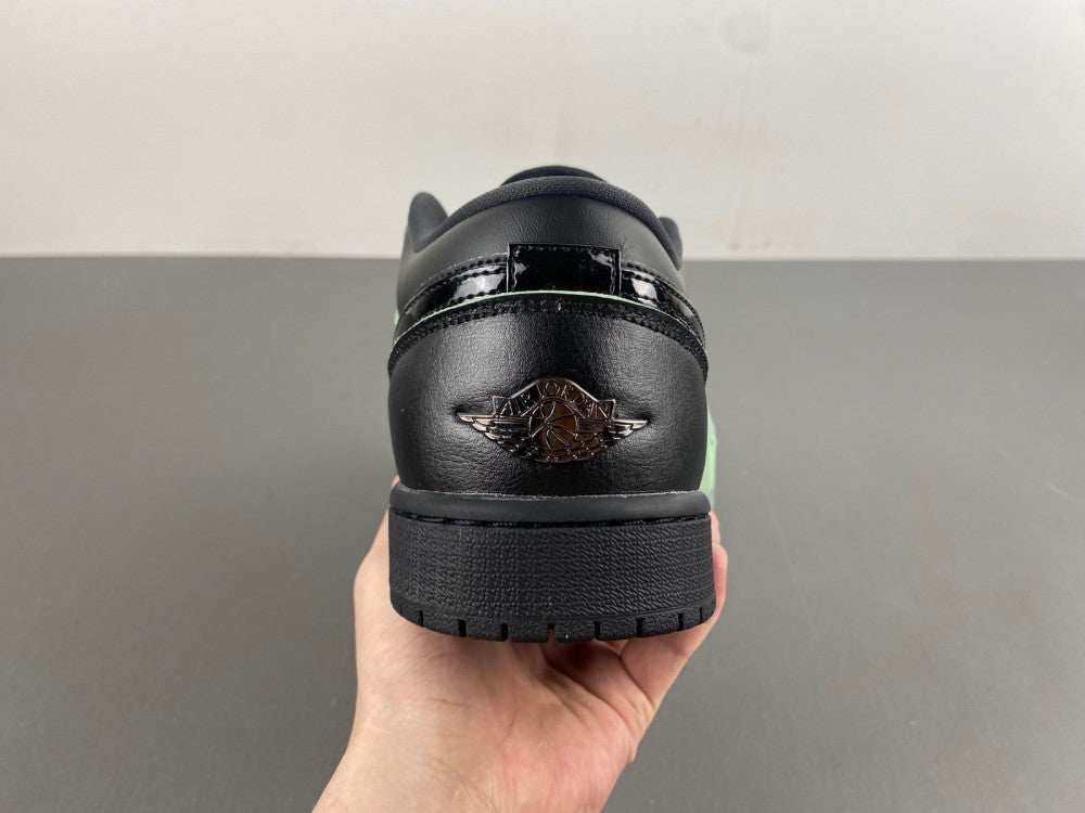 Low Top Sneakers, Black Green Colorway, Lace Up Design, Casual Gift for Sneaker Fans