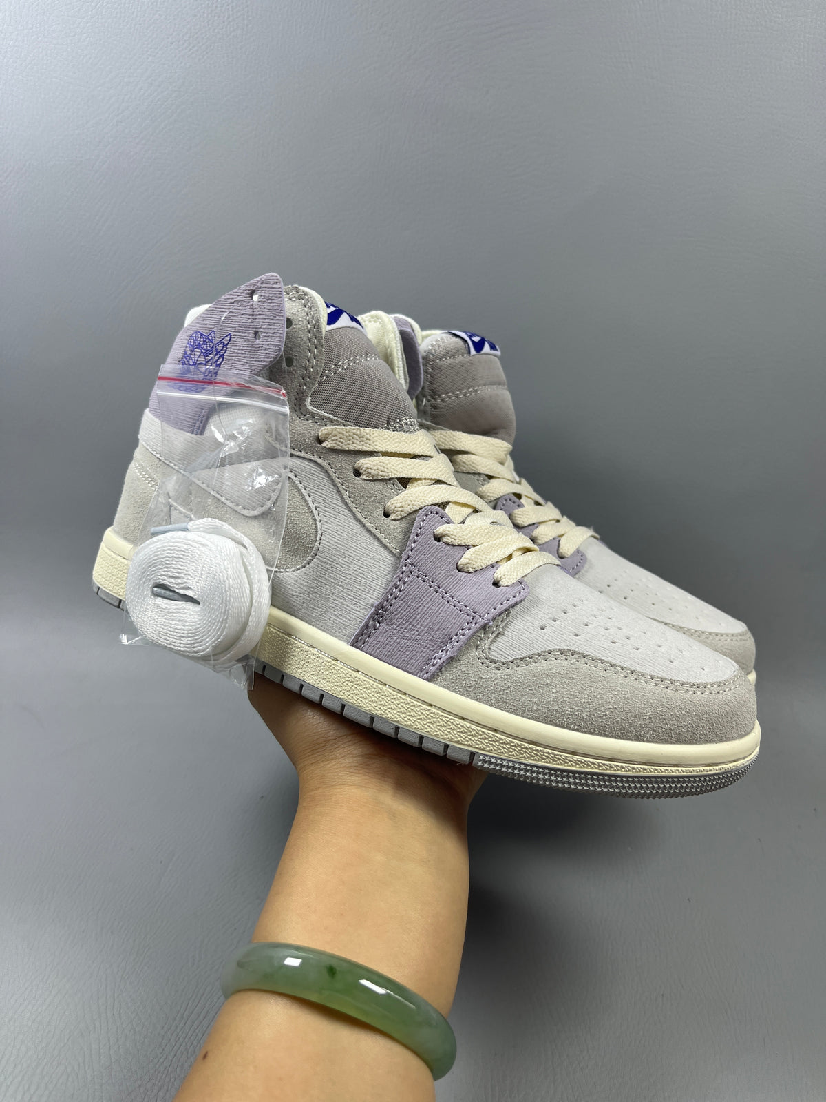 High Top Sneakers, Purple Gray Colorway, Lace Up Design, Casual Gift for Sneaker Fans