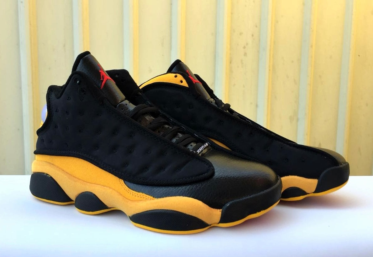 Sneakers, Black Yellow Colorway, Lace Up Design, Casual Gift for Sneaker Fans