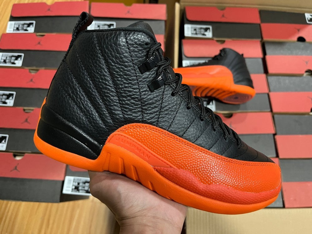 Sneakers, Black Orange Colorway, Casual Gift for Sneaker Fans