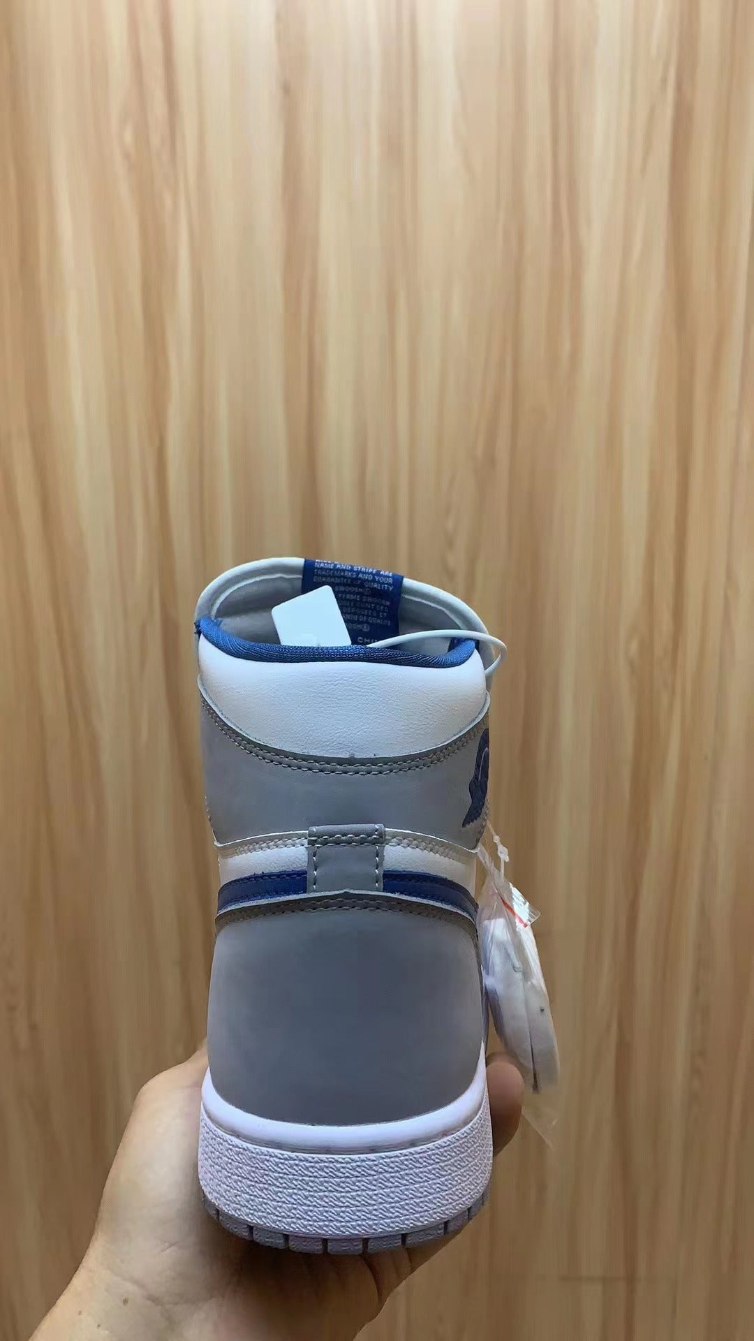 High Top Sneakers, Blue White Gray Colorway, Lace Up Design, Casual Gift for Sneaker Fans