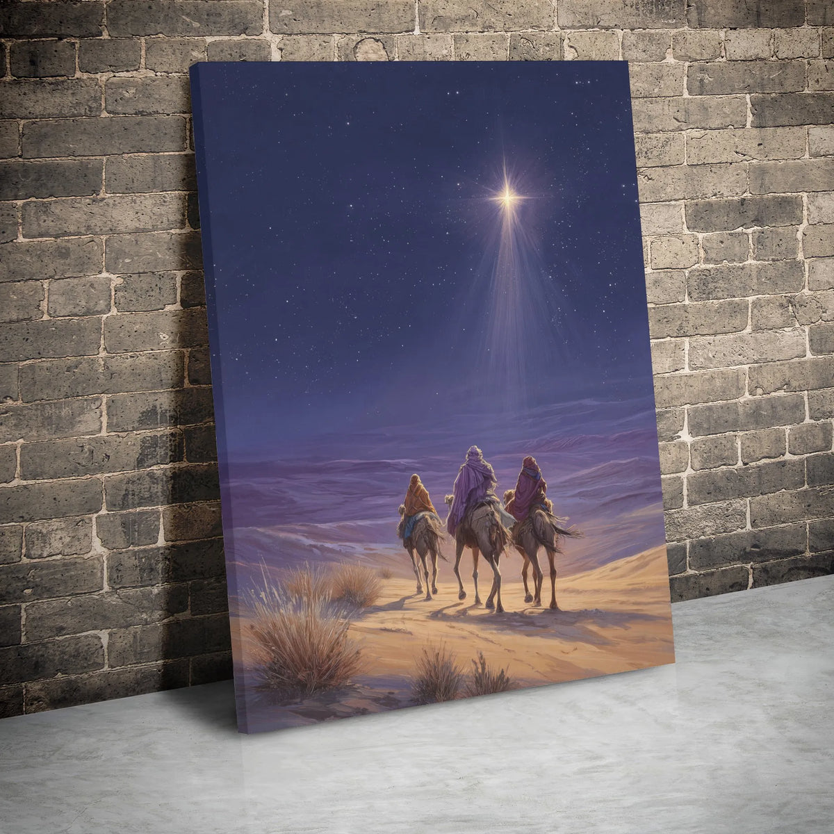 Holy Night Star Canvas Art, Three Wise Men Nativity Canvas Print, Christian Nativity Wall Art, Religious Christmas Canvas Dec