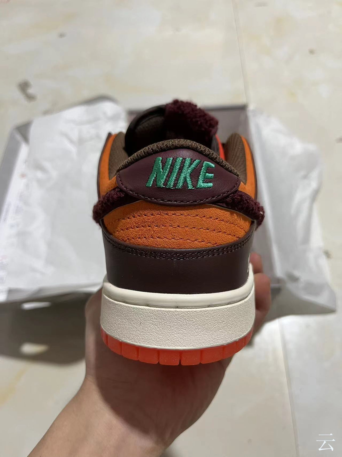 Low Top Sneakers, Orange Brown Colorway, Lace Up Design, Casual Gift for Sneaker Fans