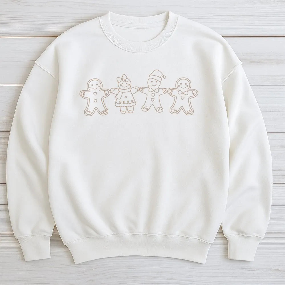 Christmas Cookie Sweatshirt, Gingerbread Family Sweatshirt, Minimalist Xmas Cookie Pullover, Holiday Gingerbread Sweatshirt, 