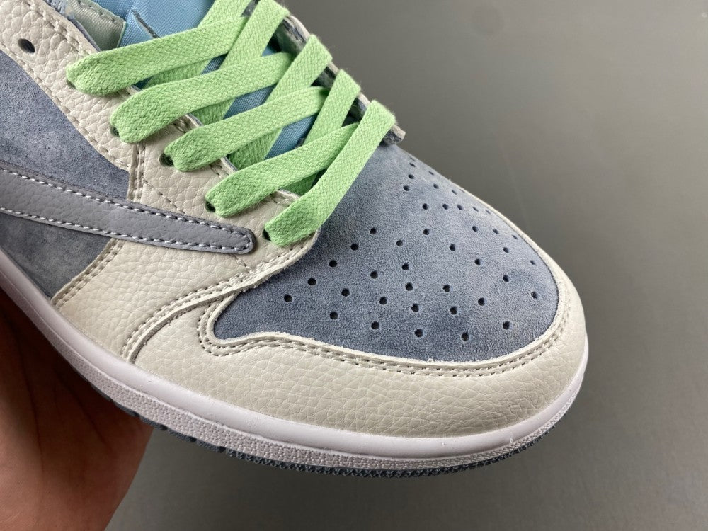 Low Top Sneakers, White Green Gray Colorway, Reverse Hook Design, Lace Up Design, Casual Gift for Sneaker Fans