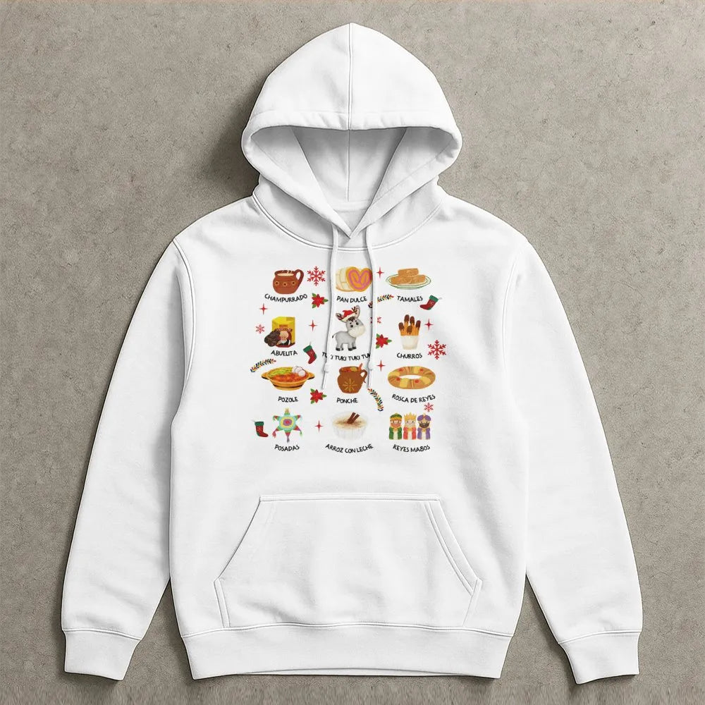Festive Tamales Holiday Sweatshirt, Mexican Christmas Hoodie, Latina Feliz Navidad Pullover, Hispanic Culture Xmas Sweater Pr