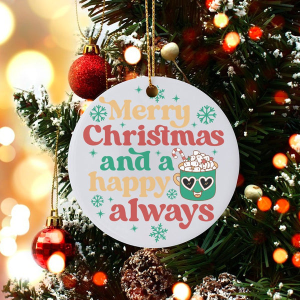 Comfy Cocoa Holiday Ornament, Hot Chocolate Mug Christmas Ornament, Adorable Winter Drink Ceramic Ornament, Festive Christmas