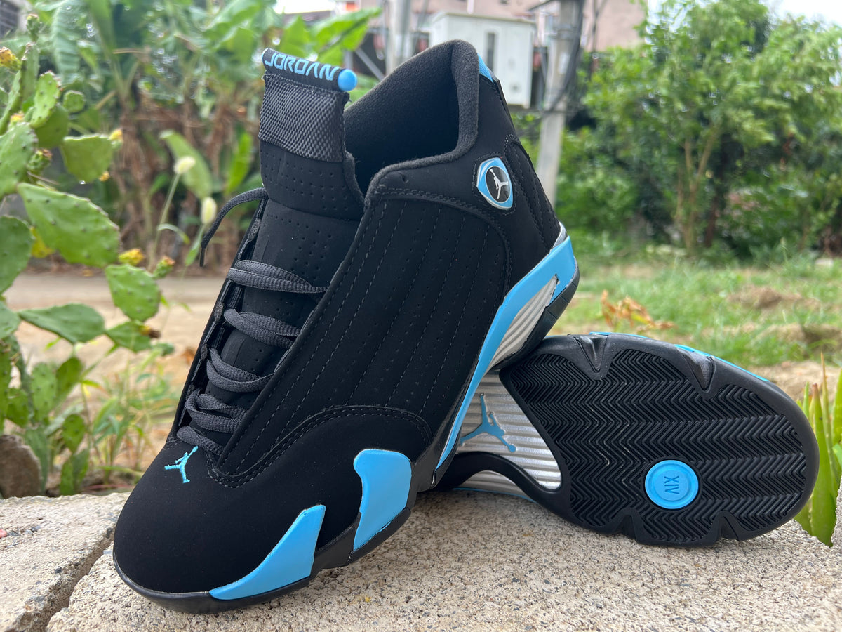 Mid Top Sneakers, Black Blue Colorway, Lace Up Design, Casual Gift for Sneaker Fans