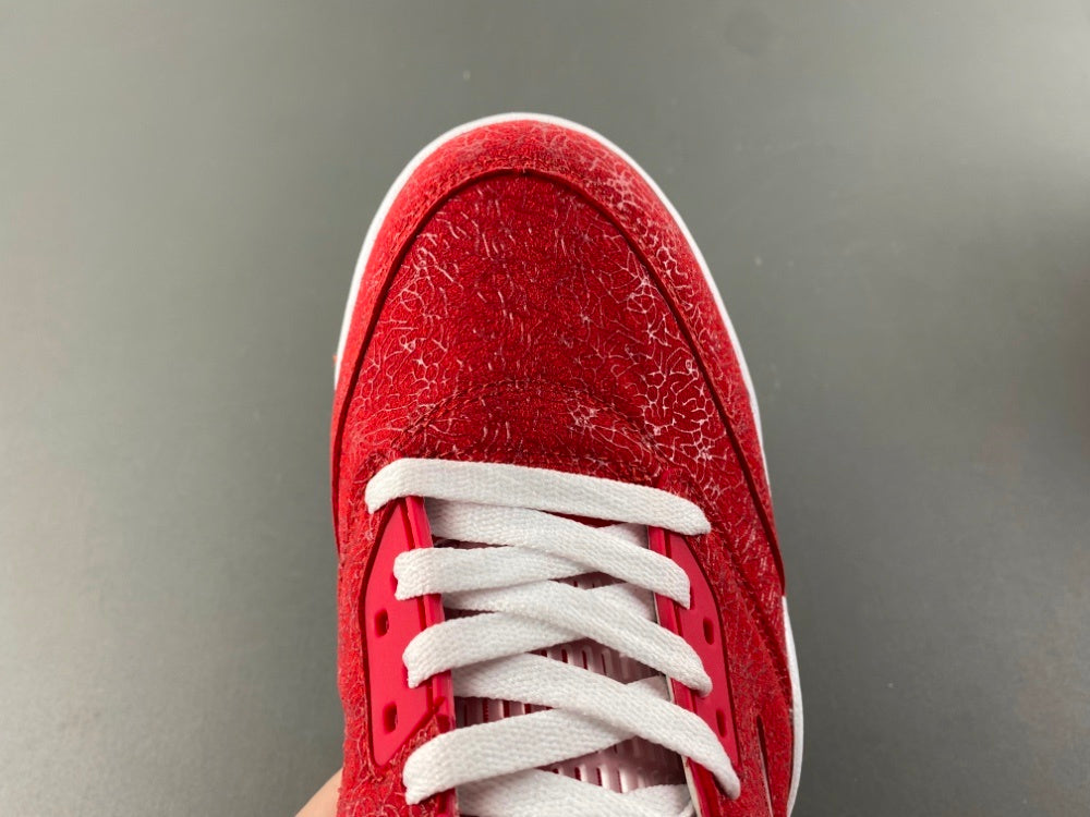 High Top Sneakers, Red Colorway, Lace Up Design, Casual Gift for Sneaker Fans