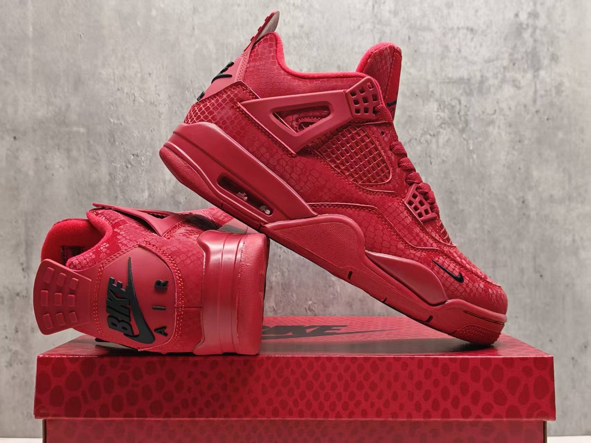 Mid Top Sneakers, Red Colorway, Lace Up Design, Casual Gift for Sneaker Fans