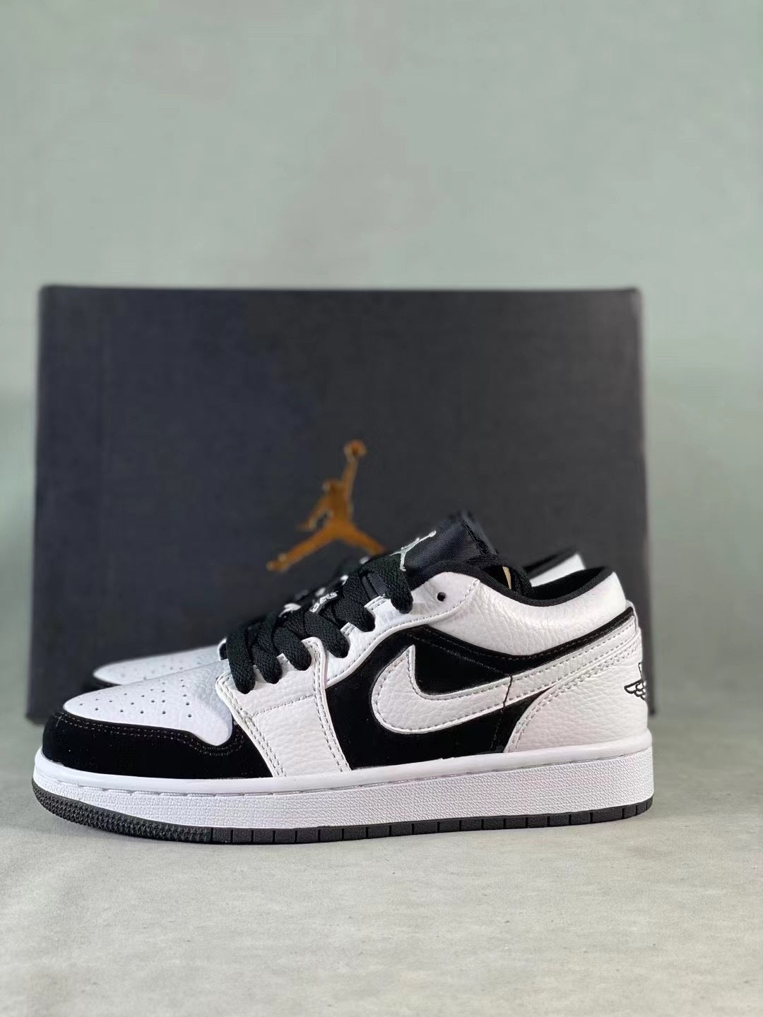 Low Top Sneakers, White Black Colorway, Lace Up Design, Casual Gift for Sneaker Fans