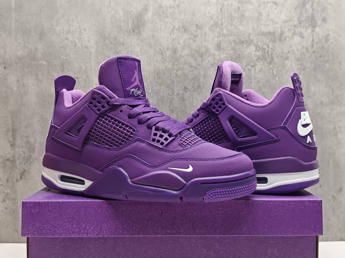 Mid Top Sneakers, Purple Colorway, Lace Up Design, Casual Gift for Sneaker Fans