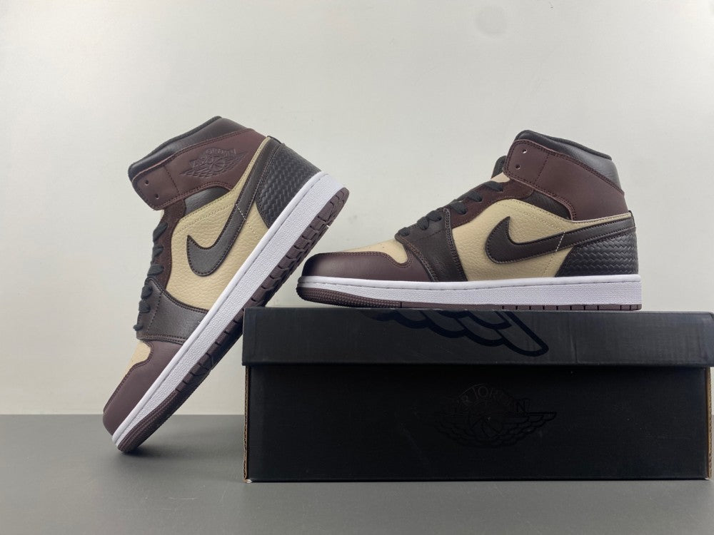 Mid Top Sneakers, Beige Brown Colorway, Lace Up Design, Casual Gift for Sneaker Fans