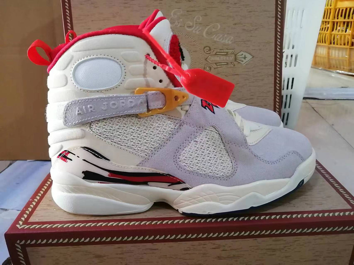Sneakers, White Gray Red Colorway, Lace Up Design, Casual Gift for Sneaker Fans