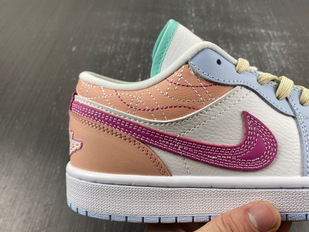 Low Top Sneakers, White Pink Colorway, Lace Up Design, Casual Gift for Sneaker Fans