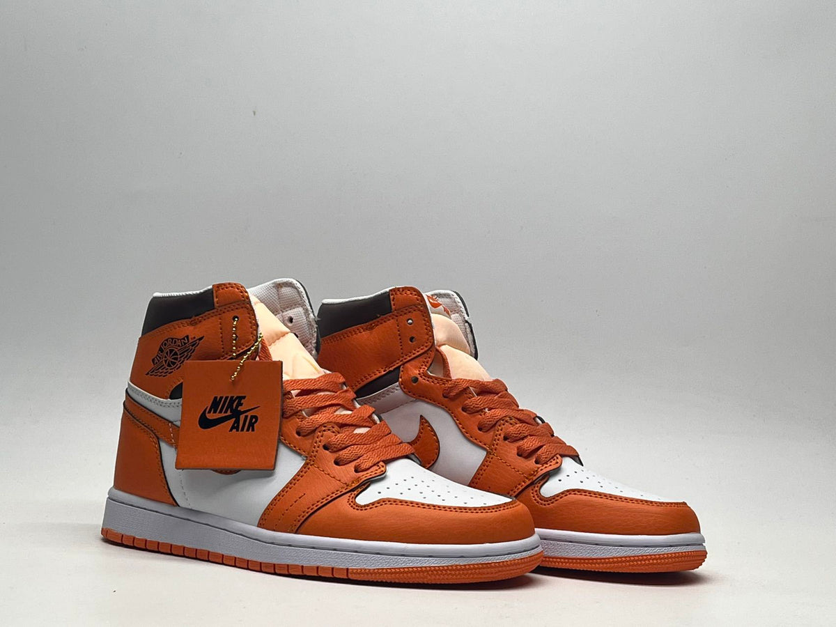 Sneakers, White Orange Colorway, Lace Up Design, Casual Gift for Sneaker Fans