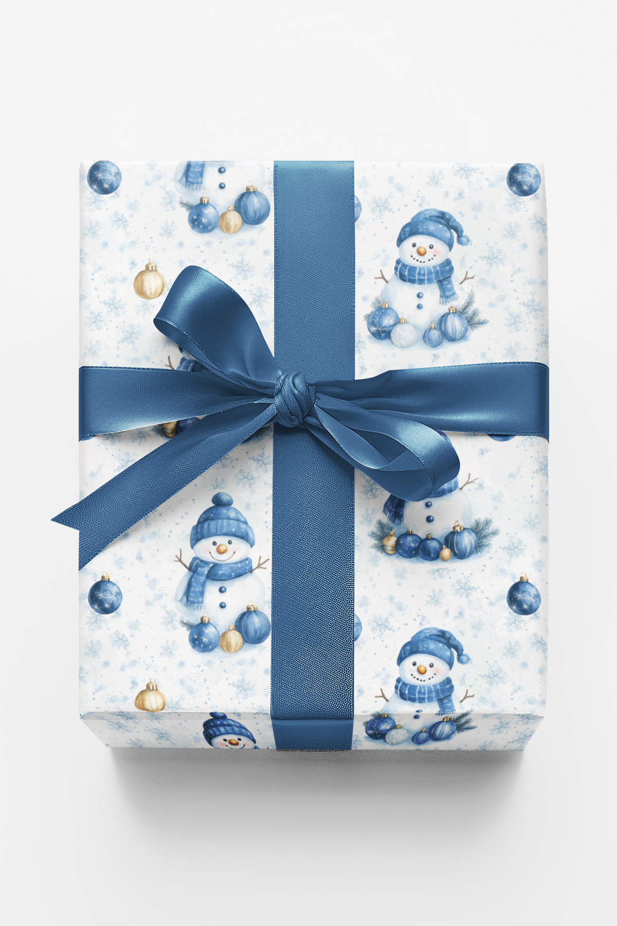 Bluebell Winter Gift Wrap Roll, Snowman Christmas Wrapping Paper, Festive Snowman Holiday Paper, Kids Xmas Gift Wrapping Pape