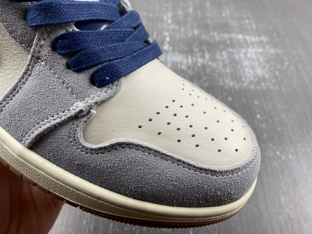 Low Top Sneakers, Blue White Brown Colorway, Lace Up Design, Casual Gift for Sneaker Fans