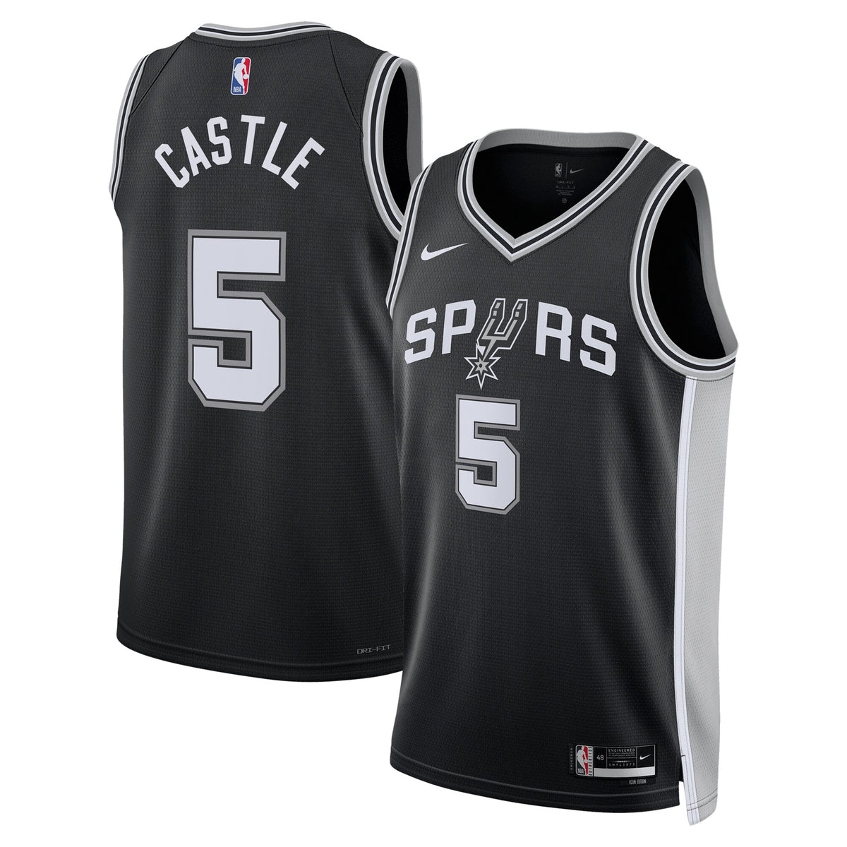 San Antonio Spurs Icon Swingman Jersey - Black - Stephon Castle