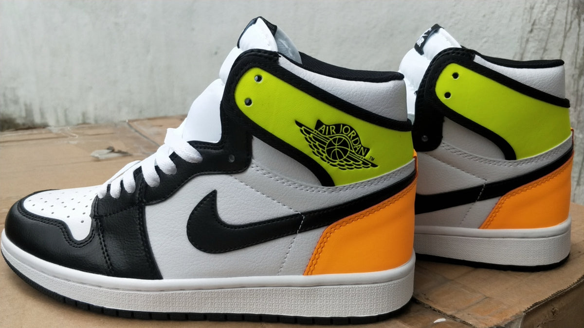 Sneakers, Black Yellow Colorway, Lace Up Design, Casual Gift for Sneaker Fans