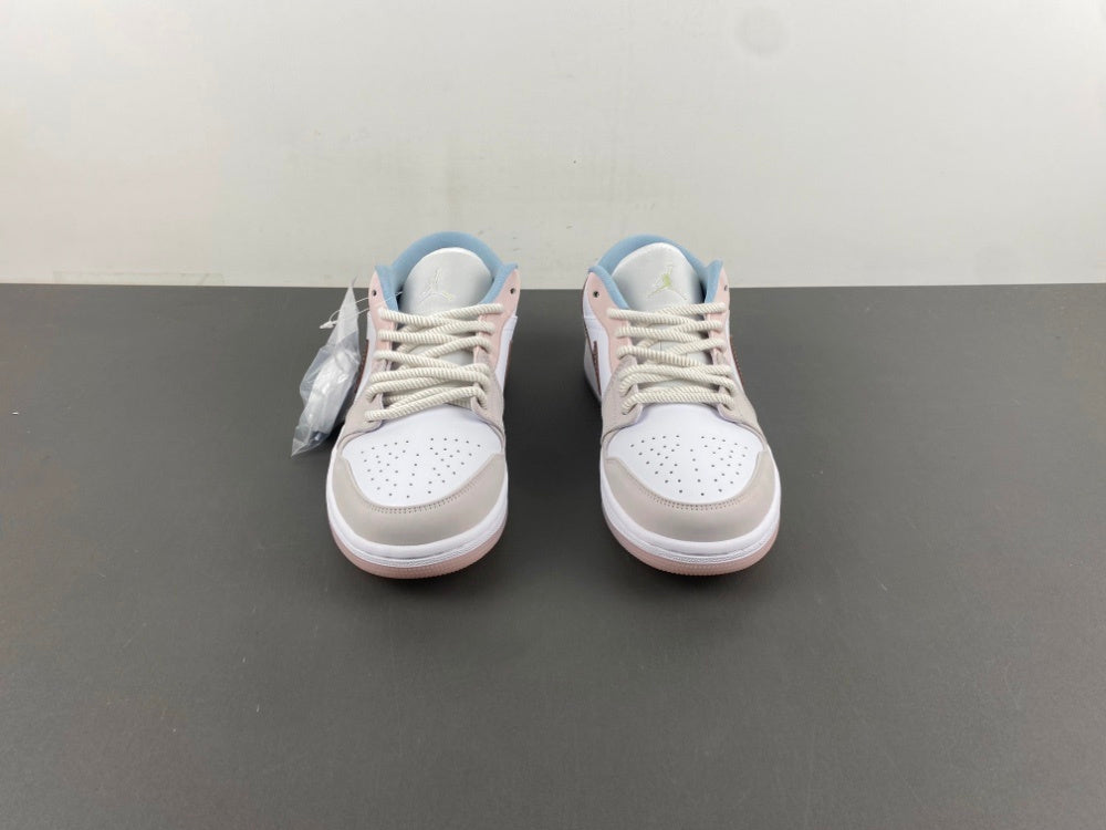 Low Top Sneakers, Off White Pink Gray Colorway, Lace Up Design, Casual Gift for Sneaker Fans