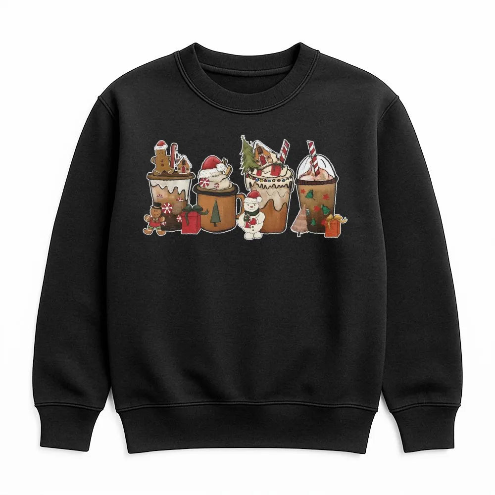 Gingerbread Latte Holiday Sweater, Christmas Coffee Sweatshirt, Comfy Coffee Crewneck, Winter Coffee Lover Graphic Sweatshirt