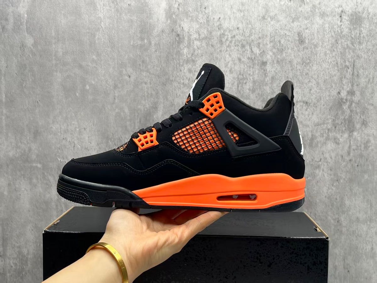 Mid Top Sneakers, Orange Colorway, Lace Up Design, Casual Gift for Sneaker Fans