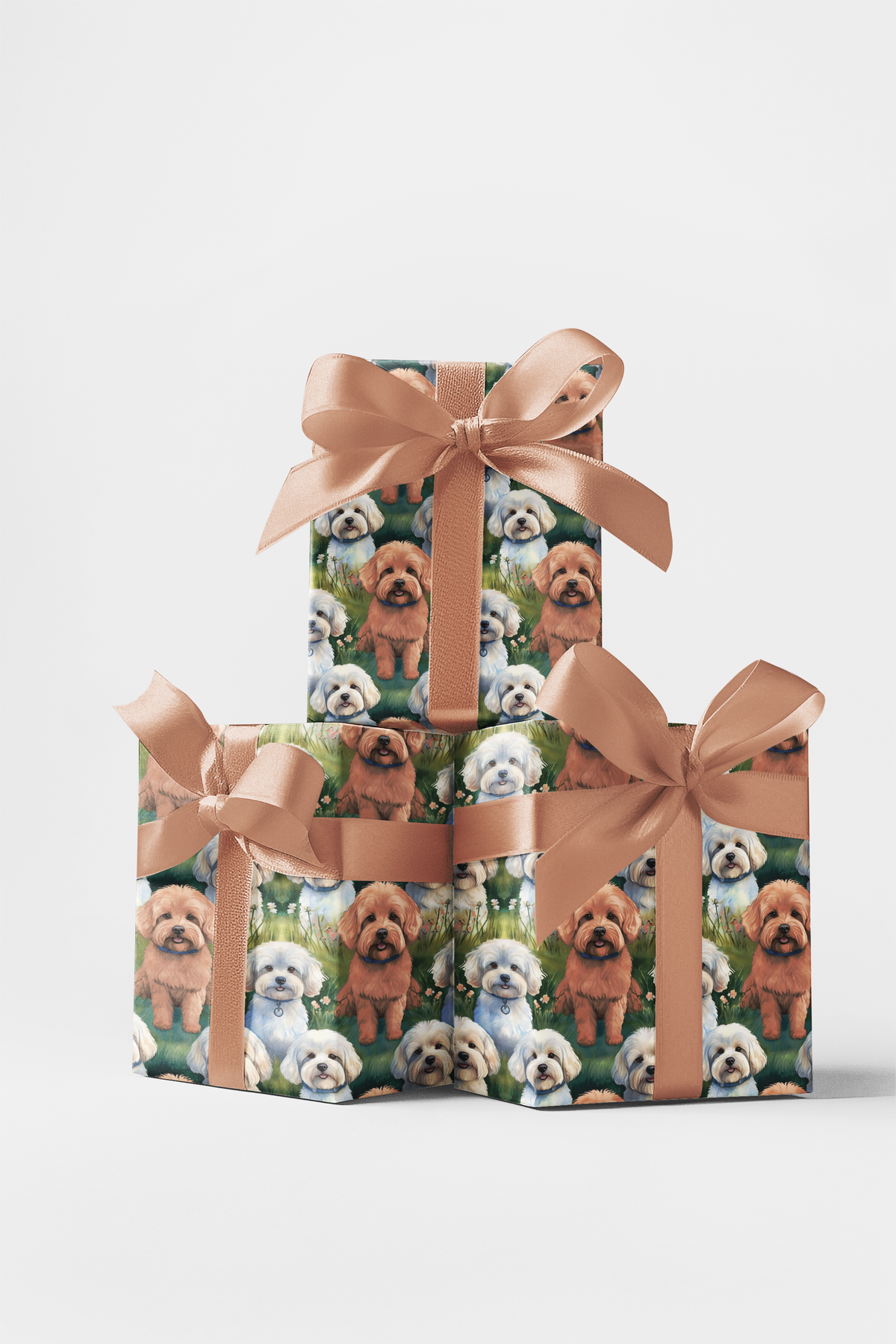 Maltipoo Christmas Gift Wrap, Maltipoo Dog Wrapping Paper, Adorable Puppy Holiday Wrapping Paper, Dog Lover Gift Wrap, Pet Br