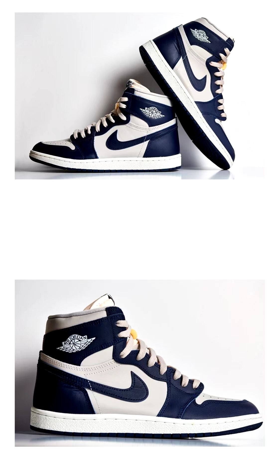 Sneakers, Navy White Colorway, Lace Up Design, Casual Gift for Sneaker Fans
