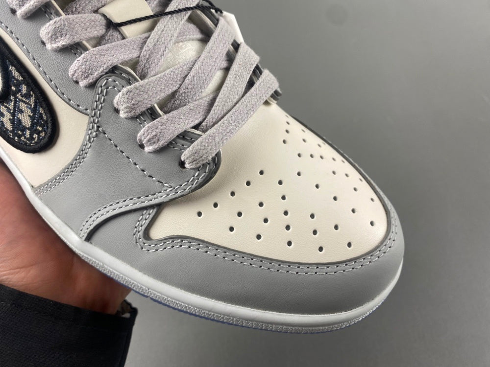 Low Top Sneakers, Gray White Colorway, Lace Up Design, Casual Gift for Sneaker Fans