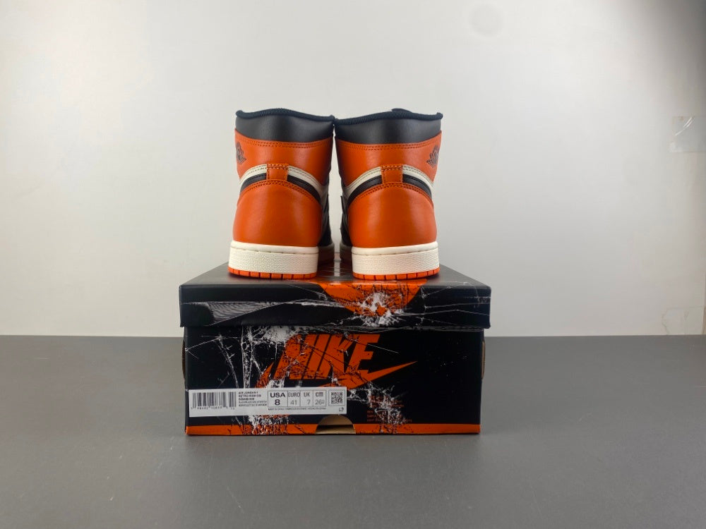 High Top Sneakers, Orange Black White Colorway, Lace Up Design, Casual Gift for Sneaker Fans