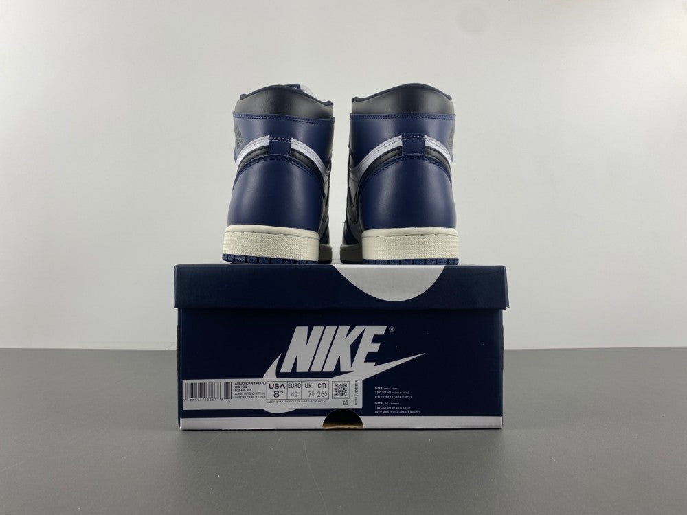 Retro High Top Sneakers, Blue White Black Colorway, Lace Up Design, Casual Gift for Sneaker Fans