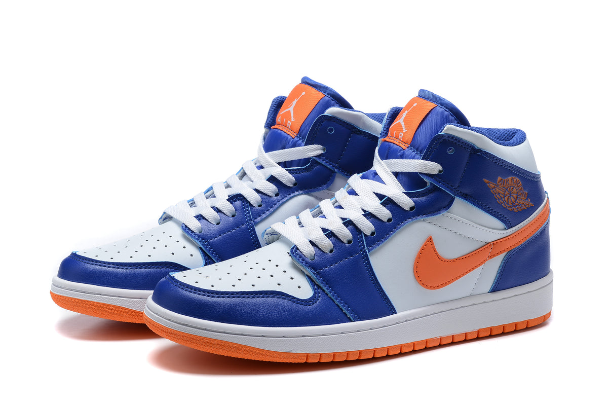 Sneakers, Blue Orange Colorway, Lace Up Design, Casual Gift for Sneaker Fans