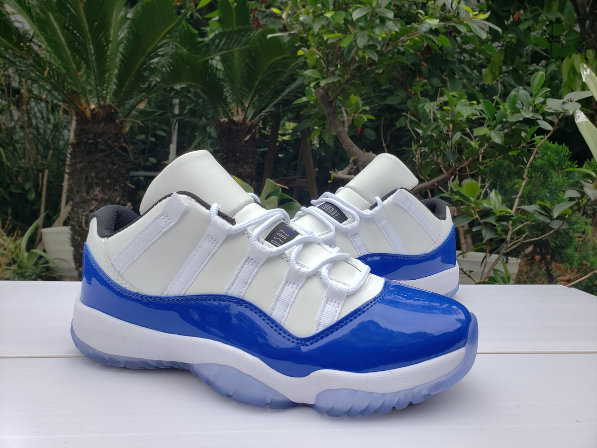 Low Top Sneakers, Blue White Colorway, Lace Up Design, Casual Gift for Sneaker Fans