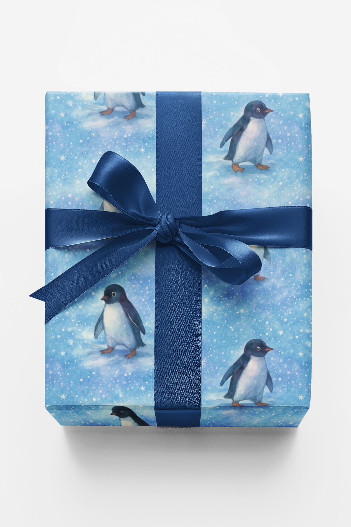Snowy Penguin Gift Wrap, Winter Penguin Wrapping Paper, Winter Wonderland Wrapping Paper, Holiday Bird Gift Wrap, Christmas P