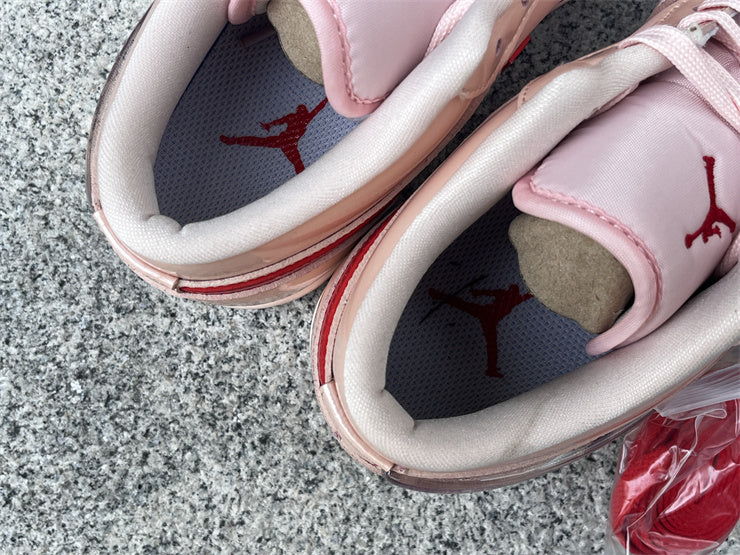 Low Top Sneakers, Pink Red Colorway, Valentine Design, Lace Up Design, Casual Gift for Sneaker Fans