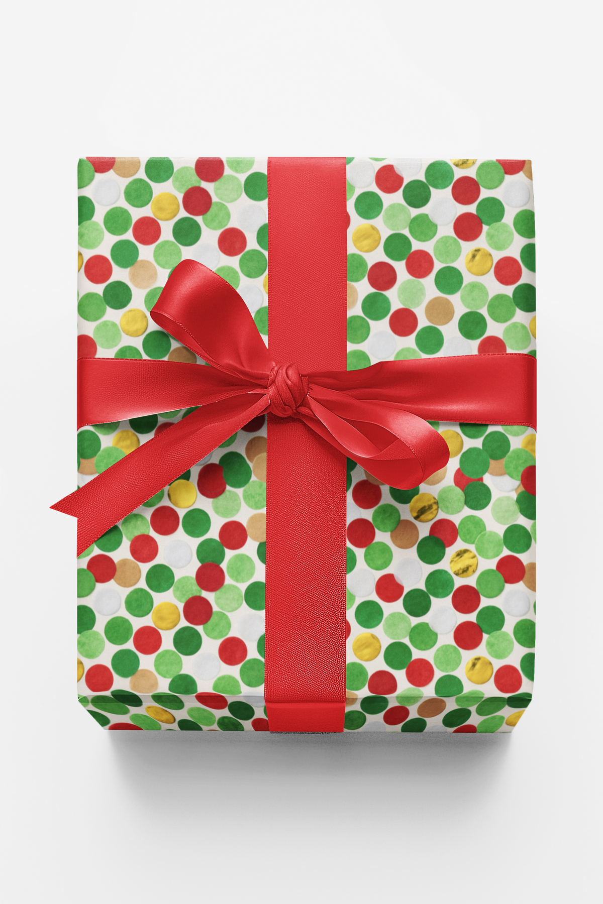 Red Green Confetti Gift Wrap, Festive Sprinkles Wrapping Paper, Modern Holiday Gift Wrapping Paper, Colorful Christmas Party 