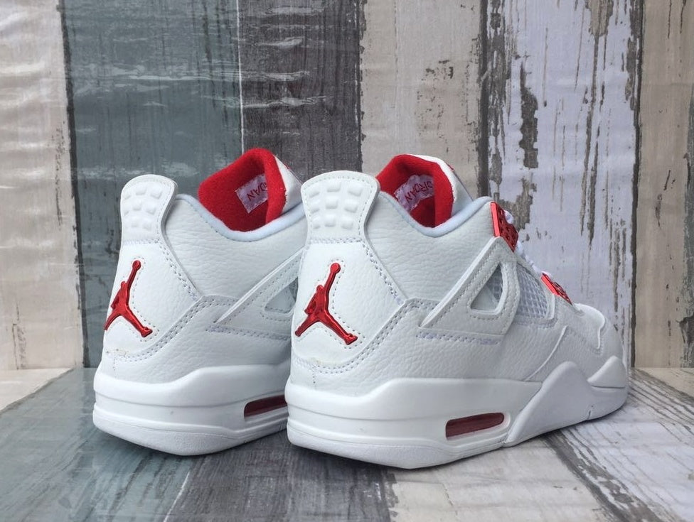 Sneakers, White Red Colorway, Lace Up Design, Casual Gift for Sneaker Fans