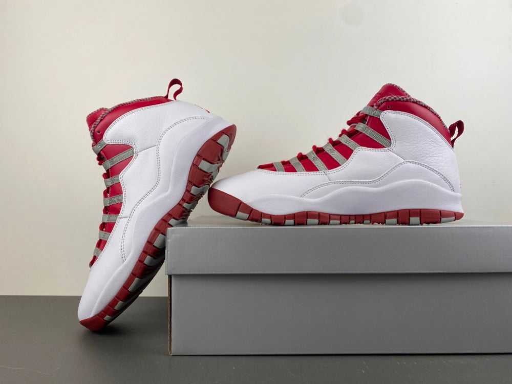 Retro High Top Sneakers, White Red Gray Colorway, Lace Up Design, Casual Gift for Sneaker Fans