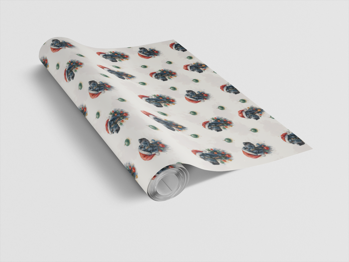 Santa Hat Dog Gift Wrap, Great Dane Christmas Wrapping Paper, Festive Puppy Present Wrap, Holiday Gentle Giant Dog Lover Pres