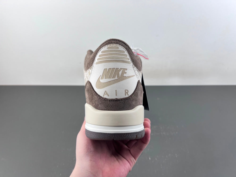 Retro Low Top Sneakers, White Brown Colorway, Laser Etched Design, Lace Up Design, Casual Gift for Sneaker Fans