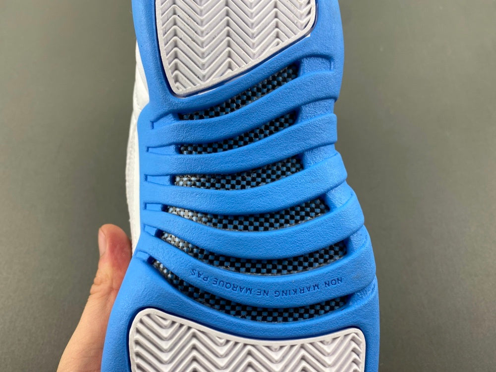 Retro Low Top Sneakers, University Blue White Colorway, Lace Up Design, Casual Gift for Sneaker Fans
