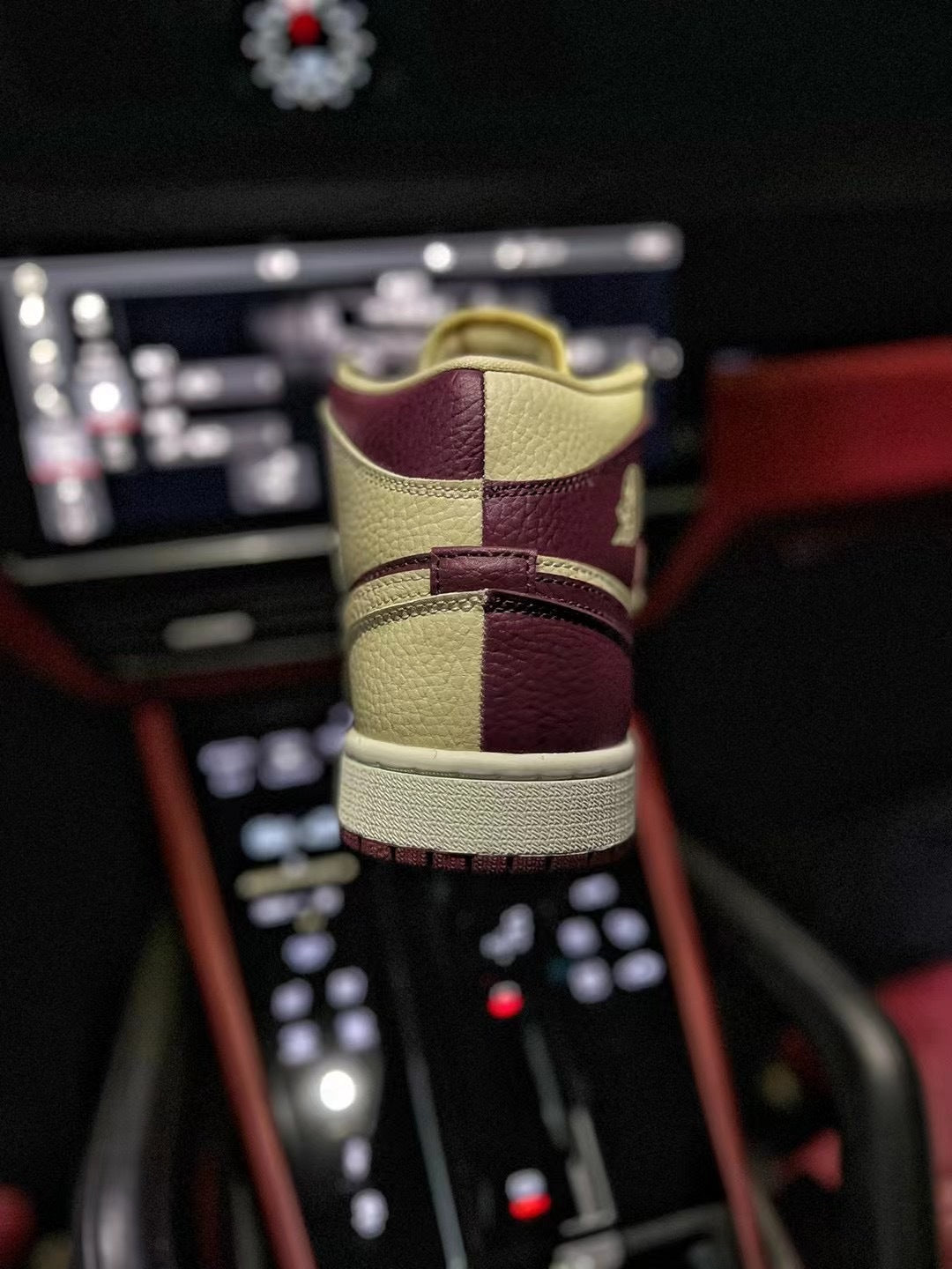 Mid Top Sneakers, Burgundy Khaki Colorway, Mismatched Colorway, Lace Up Design, Casual Gift for Sneaker Fans