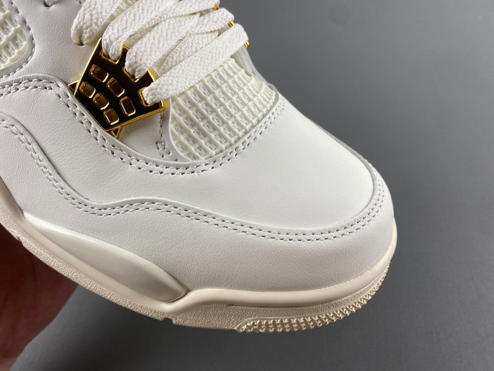 Low Top Sneakers, White Gold Colorway, Metallic Finish, Lace Up Design, Casual Gift for Sneaker Fans