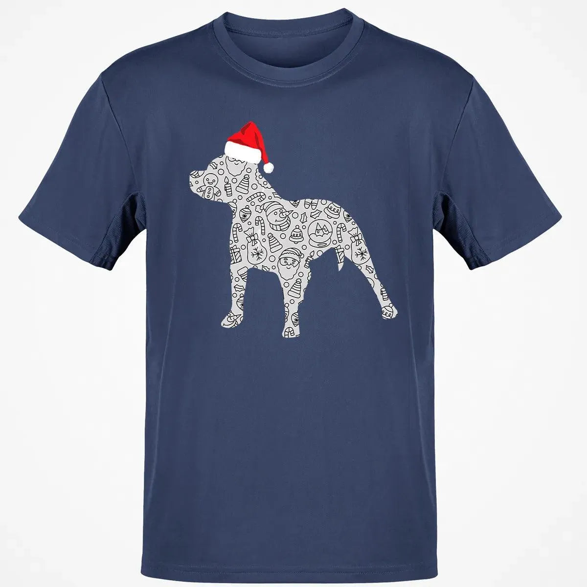 Festive Dog Lover Holiday Shirt, Pitbull Santa Hat Christmas T-Shirt, Adorable Xmas Pittie Graphic Tee, Winter Merry Christma
