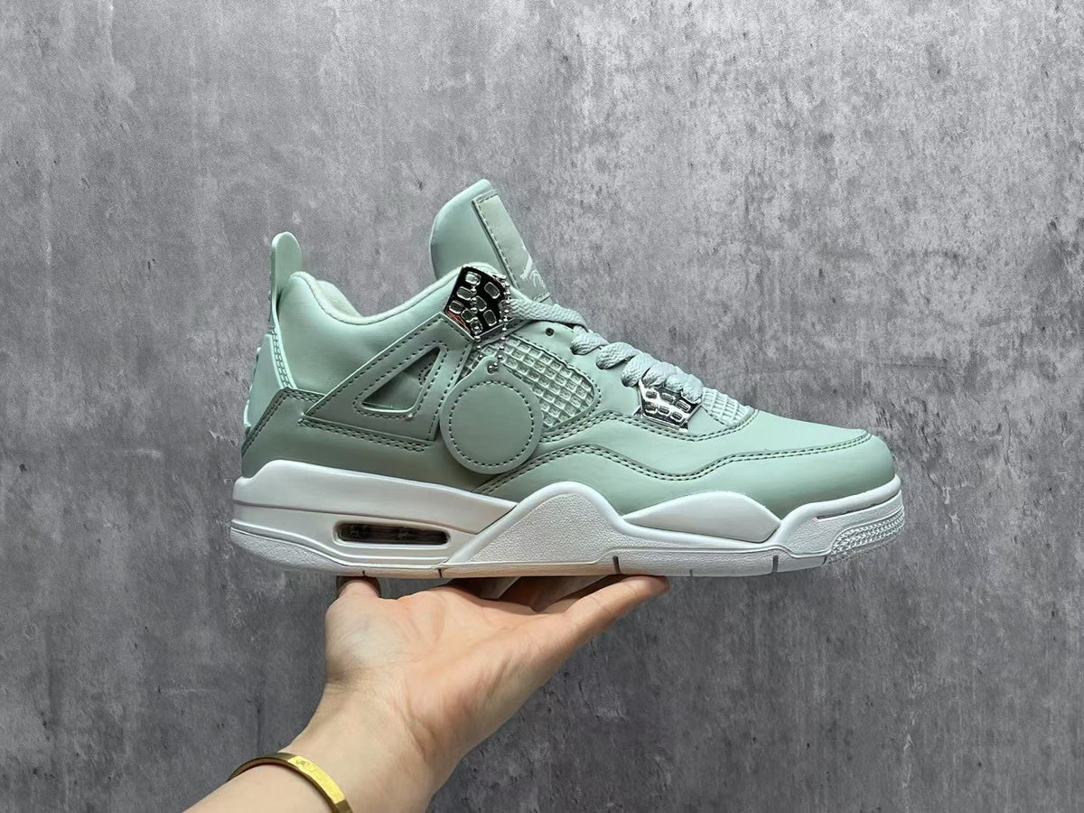 Mid Top Sneakers, Green White Colorway, Lace Up Design, Casual Gift for Sneaker Fans