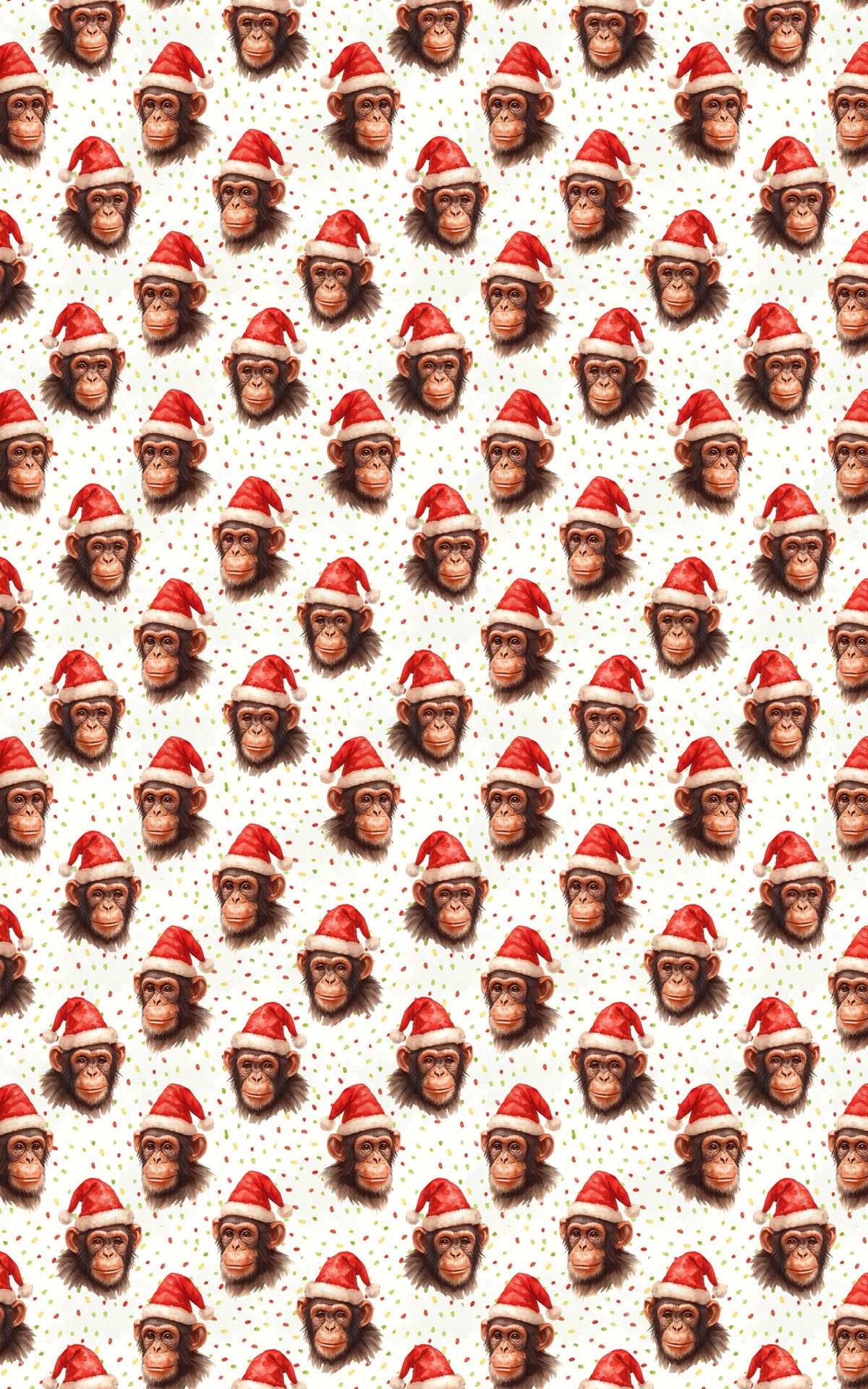 Adorable Chimp Holiday Gift Wrap Roll, Santa Monkey Christmas Wrapping Paper, Humorous Animal Xmas Wrapping Paper, Festive Ki